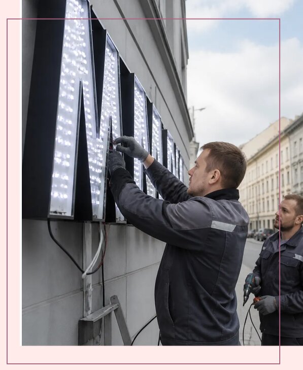Изготовление и монтаж светодиодных LED вывесок в Салехарде
