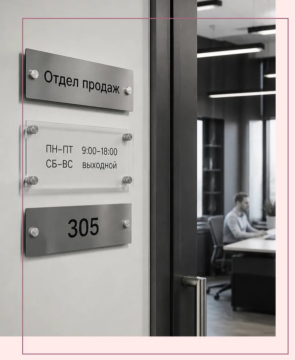 Офисные таблички на дверь в Салехарде по цене от 5245 р. | Аванза-Слх
